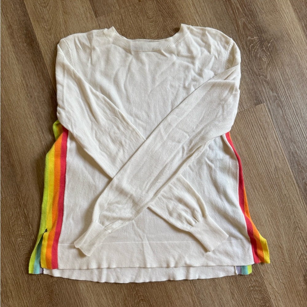 Elliot Lauren Sweater with Rainbow Stripes